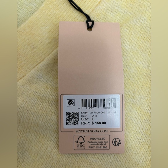 Brand New With Tags Scotch & Soda Yellow Cardigan - Picture 5 of 6